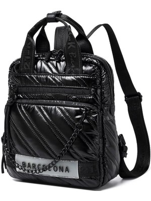 21K Barcelona Parlak Kumaş Askılı Kadın Sırt Çantası 3257