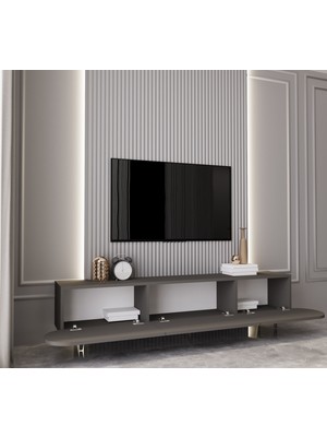 Enwood Regulus Mdf 3 Kapaklı Ahşap Ayaklı 180  cm  Country Tv Ünitesi