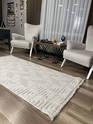 Hoom Rugs Prag 9213 Krem Modern Makina Halısı