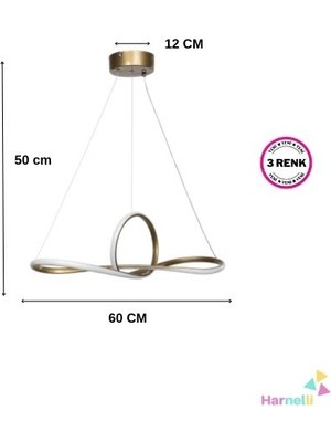 Harnelli 3 Renk Yanabilen Modern Ledli Avize