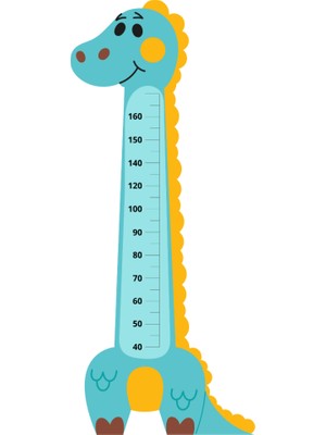 Sevimli Dino Boy Ölçme Cetveli Çocuk Odası Duvar Sticker