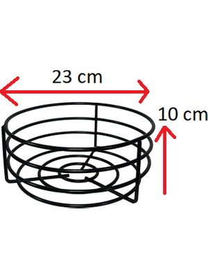 Dekoratif Metal Yuvarlak Siyah Ekmek Sepeti, Ekmelik
