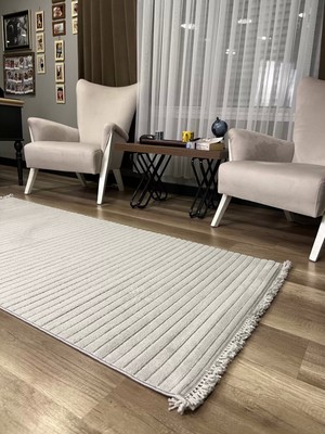 Hoom Rugs Prag 9215 Açık Gri Modern Makina Halısı