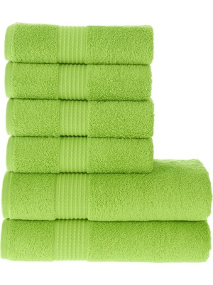 Mauro Home Maura Home  Tomurcuk %100 Pamuk 6'lı Banyo Ve El Havlu Seti | 2'li 70x140cm 4'lü 50x100cm | Yeşil