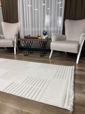 Hoom Rugs Prag 9206 Krem Modern Makina Halısı