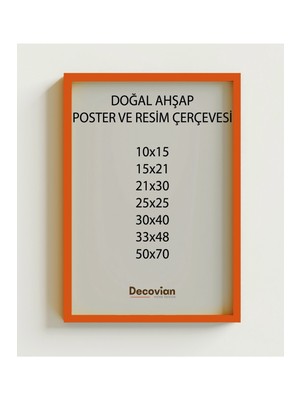 Doğal Ahşap Çerçeve -Boş Çerçeve-Resim Çerçevesi, Poster Puzzle Çerçevesi (Ön Korumalı,postersiz)