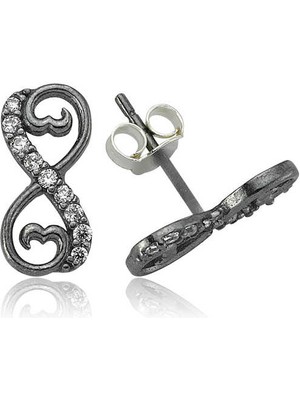 Skygo 925 Ayar Gümüş Sonsuzluk Çivili Küpe