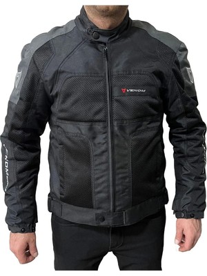Venom Dynamic 4 Mevsim Motosiklet Montu – Nefes Alabilen, Su ve Rüzgar Geçirmez, CE Korumalı, Dayanıklı Air Mesh 600D Polyester, Şehir İçi ve Uzun Yol Kullanımına Uygun