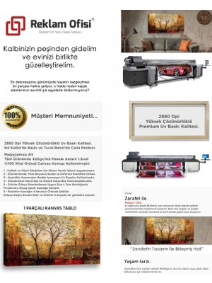 Reklam Ofisi Sonbahar Ağaç Temalı Modern Dekoratif Premium Kanvas Tablo