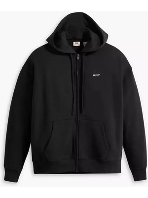 Levi's Kadın Fermuarlı Kapüşonlu Siyah Sweatshirt - 001U1-0000