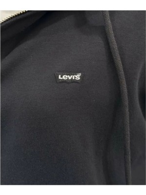 Levi's Kadın Fermuarlı Kapüşonlu Siyah Sweatshirt - 001U1-0000