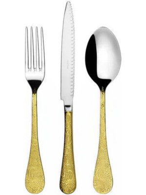 Herdmar Betty Yarı Gold 87 Parça Çatal Kaşık Bıçak Takımı-12 Kişilik