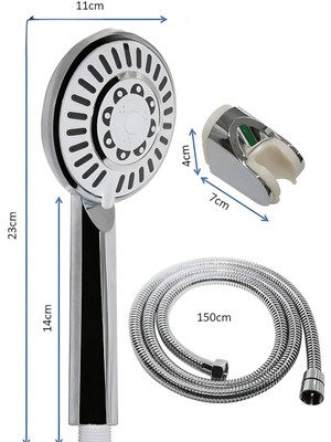 Desiphon 5 Fonksiyonllu Günebakan Duş Seti Hortum Mafsal ve Başlık Set Full Takım