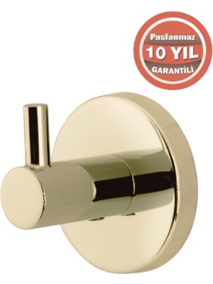Çelik Banyo Paslanmaz Pirinç Flora Tekli Askılık Altın Sarı Gold