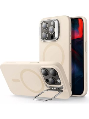 ESR Apple iPhone 15 Pro Uyumlu, Cloud Soft Halolock Magsafe Kickstand Kılıf Tan Rengi