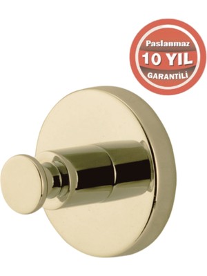 Çelik Banyo Paslanmaz Pirinç Flora Bornozluk Tekli Altın Sarı Gold