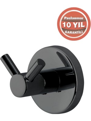 Çelik Banyo Paslanmaz Pirinç Flora Çiftli Askılık Mat Siyah