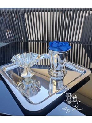 Ayz Home Sunum Tepsisi 21*21/ Lokumluk/gül Kovası/ Kadife Gül Set -(Söz, Nişan ,isteme,kahve Sunum)