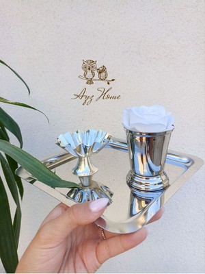 Ayz Home Sunum Tepsisi 21*21/ Lokumluk/gül Kovası/ Kadife Gül Set -(Söz, Nişan ,isteme,kahve Sunum)