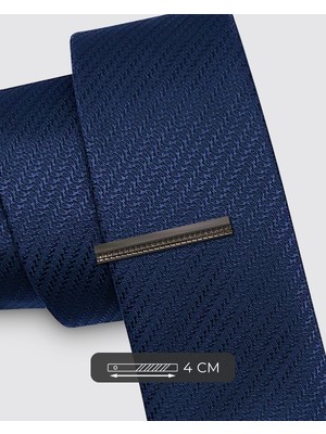 Milleniva Nokta Desenli Standart ve Slim Fit Kravat İğnesi, Titanyum Gri