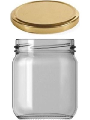 10'lu Cam Kavanoz 210 cc Kapaklı Gold Kapak - Mama Bebek