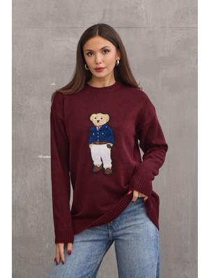 Bordo Bear Detaylı Kazak