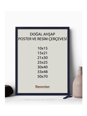 Decovianhomedesign Doğal Ahşap Çerçeve -Boş Çerçeve-Resim Çerçevesi, Poster Puzzle Çerçevesi (Ön Korumalı,postersiz)