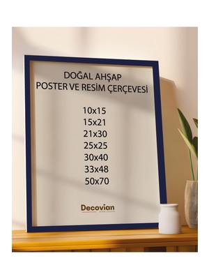 Decovianhomedesign Doğal Ahşap Çerçeve -Boş Çerçeve-Resim Çerçevesi, Poster Puzzle Çerçevesi (Ön Korumalı,postersiz)