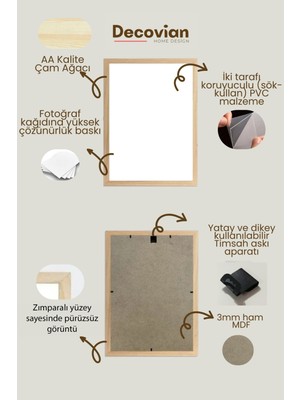 Decovianhomedesign Doğal Ahşap Çerçeve -Boş Çerçeve-Resim Çerçevesi, Poster Puzzle Çerçevesi (Ön Korumalı,postersiz)