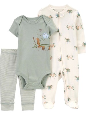 Erkek Bebek Tulum Body Pantolon Set 3'lü Paket Renkli