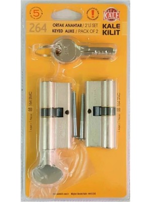 Kale Kilit 264 Ikiz Barel 68 mm 3 Anahtarlı Ikili Kilit Set