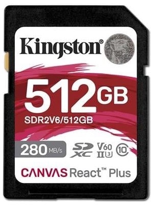 Kıngston 512GB React+ SDR2V6/512GB Sdxc Hafıza Kartı