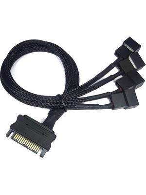 Bastore Sata Fan Power Kablosu 4 Port Y Pin Pwm Çoklayıcı Splitter Fan Kablosu