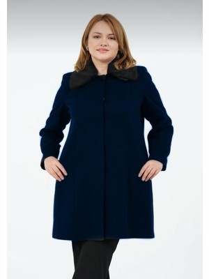 Pamela Kadın Astarlı Yaka Tüylü Erkek Yaka Kısa Kaşe Kaban