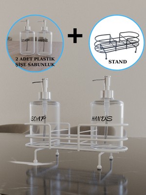 Suntel Metal Standlı Sıvı Sabunluk Şişesi Seti - Modern Standlı