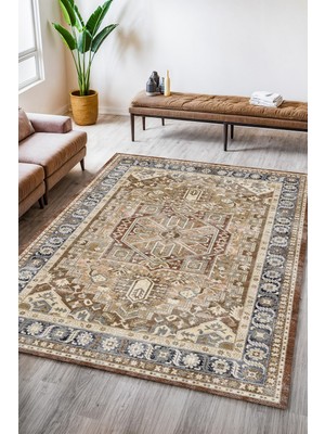 Melaris Halı Vintage Eskitme Bohem Yıkanabilir Şönil Kilim Pamuk Taban Dokuma Halı Oturma Odası Salon Balkon Mutfak Halısı