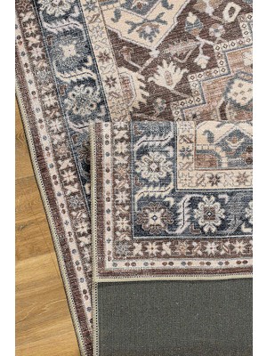 Melaris Halı Vintage Eskitme Bohem Yıkanabilir Şönil Kilim Pamuk Taban Dokuma Halı Oturma Odası Salon Balkon Mutfak Halısı