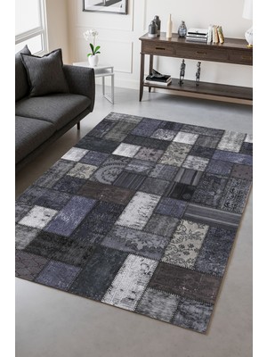 Uraz Eskitme Patchwork Yıkanabilir Şönil Kilim Pamuk Taban Dokuma Halı Oturma Odası Salon Balkon Mutfak Halısı