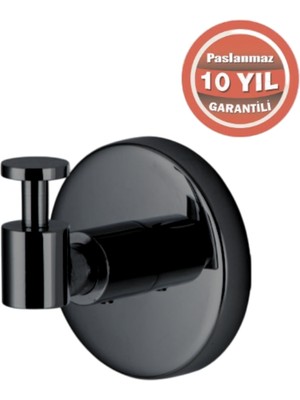 Çelik Banyo Paslanmaz Pirinç Flora Askılık Tekli Mat Siyah