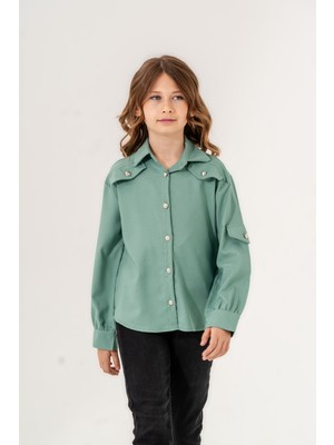 Kız Çocuk Cep Süslü Gömlek 3140