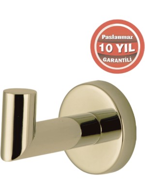 Çelik Banyo Paslanmaz Pirinç Flora Bornozluk Tekli Altın Sarı Gold