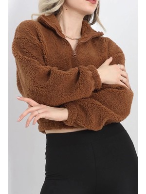 Üç Iplik Beli Lastikli Polar Sweat Kahve - 20708.1872.