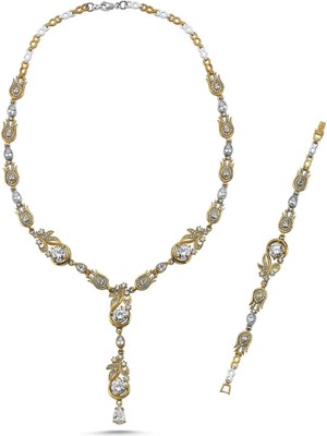 Inure Jewelry 925 Ayar Gümüş Zirkon Taşlı Otantik Set