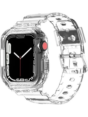 Dmay Apple Watch Ultra - 49MM Uyumlu 2in1 Tam Koruma Silikon Kordon Kılıf