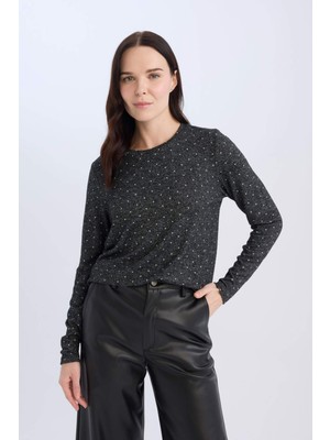 DeFacto Puantiyeli Uzun Kollu Tişört D7488AX24AU