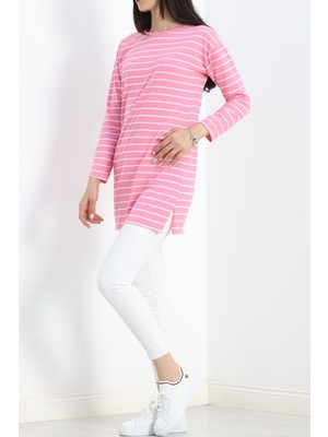 Stelol Çizgili Tunik Pembe - 11313.1567.