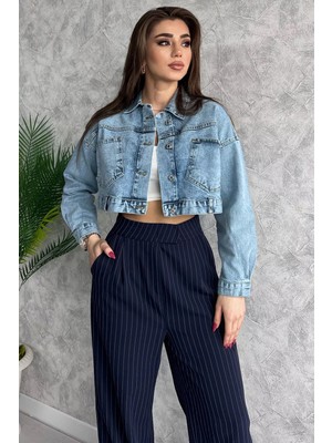 Cepli Crop Top Jean Kot Ceket