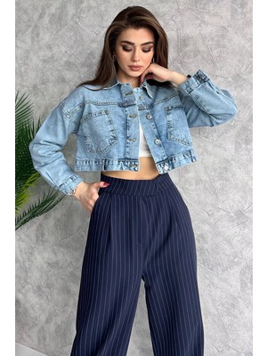 Cepli Crop Top Jean Kot Ceket