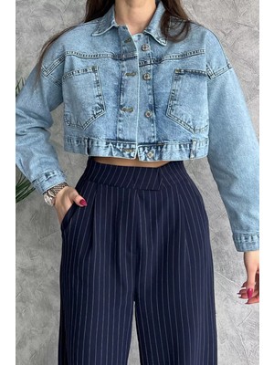 Cepli Crop Top Jean Kot Ceket