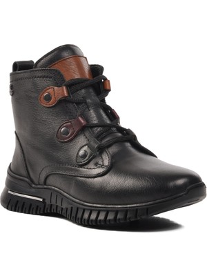 Voyager Ayakmod Siyah Hakiki Deri  Kadın Bot